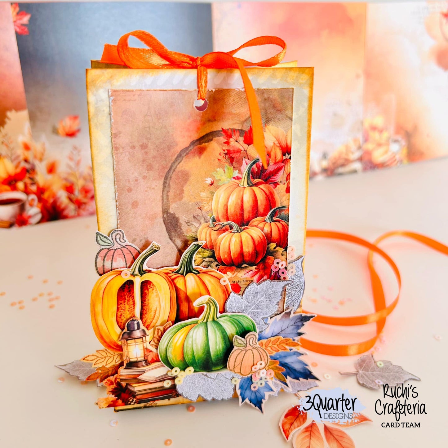 3 Quarter Designs -Falling Leaves 6x4 Card Pack