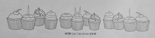 Kaszazz Rubber Stamp -Cup Cake Border (un-cut set 2) 