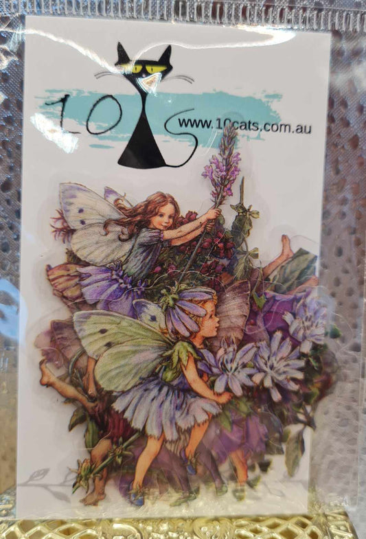 Garden Fairies- Clear Stickers - Purple