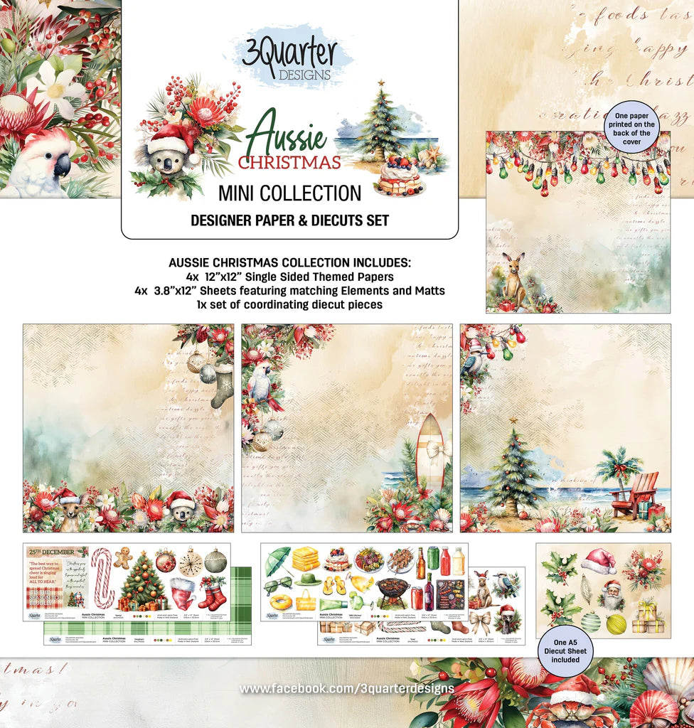 3 Quarter Designs - Aussie Christmas Mini Collection Designer Paper & Diecuts Set