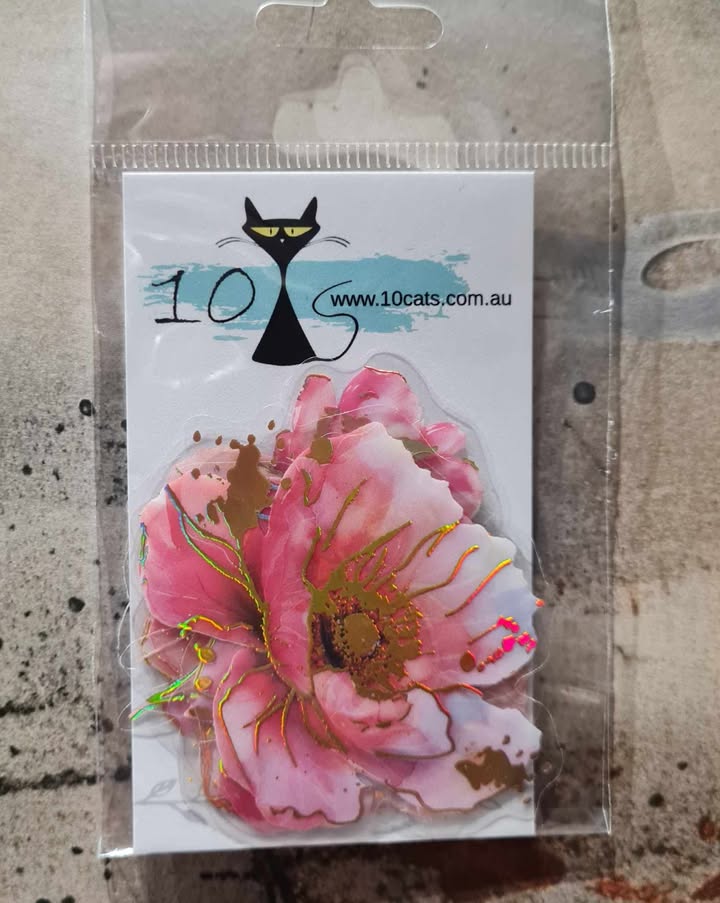 Floral Blooms - Clear Stickers - Pink