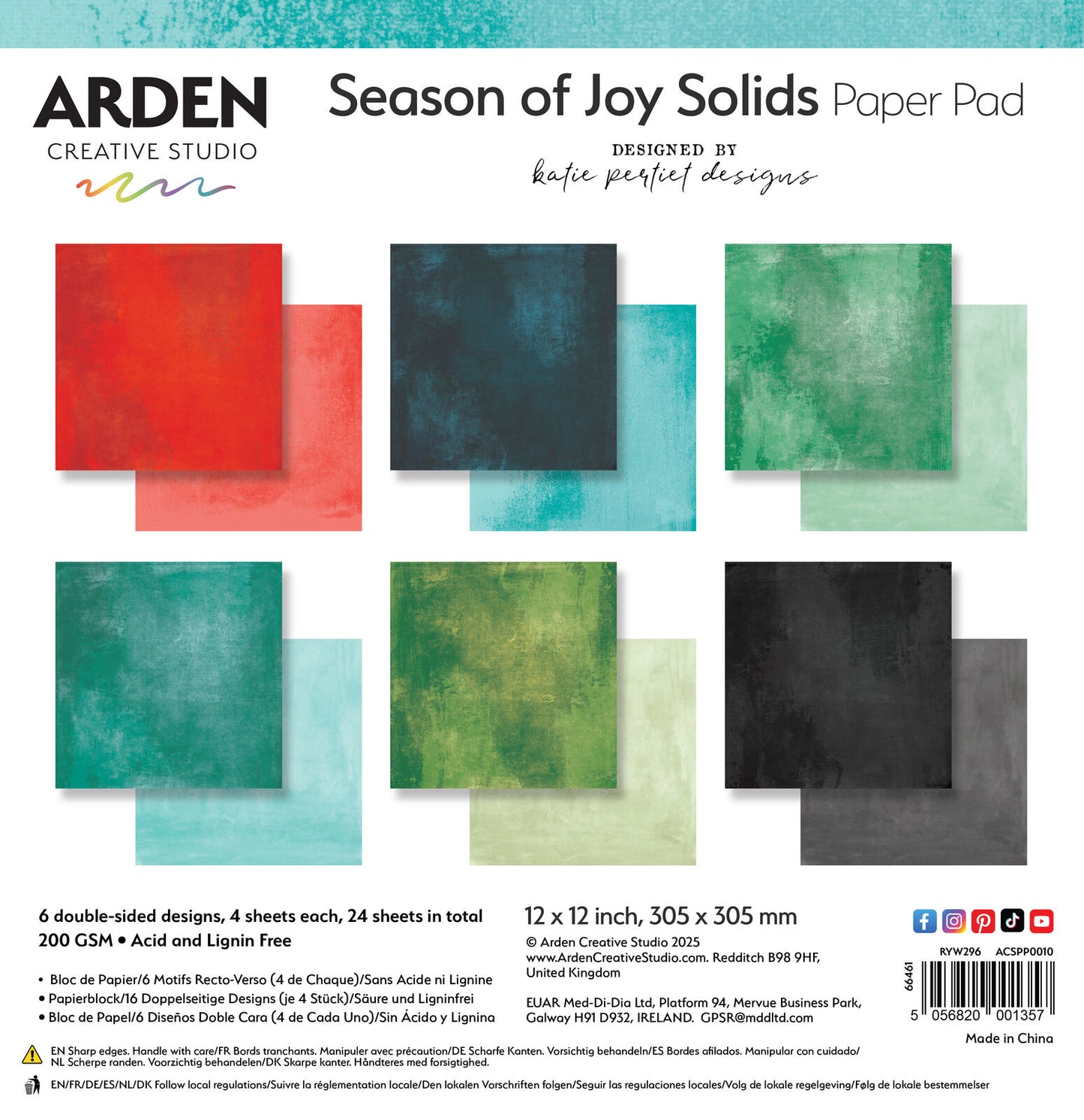 Arden Creative Studio - Season Of Joy Solids Paper Pad