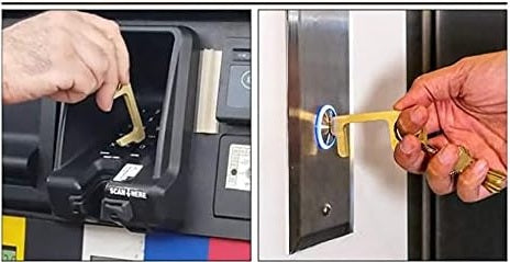 Key Ring No-Touch Button Pusher