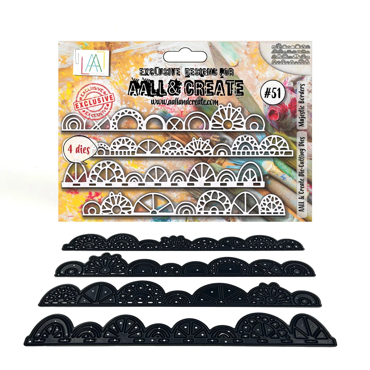 Quality deeply etched Die Cutting-dies; 4 dies included