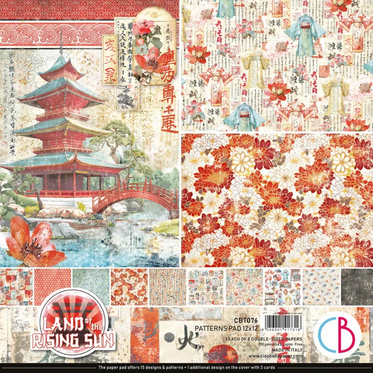 Ciao Bella - Land of the Rising Sun Patterns Pad 12″x12″ 8/Pkg