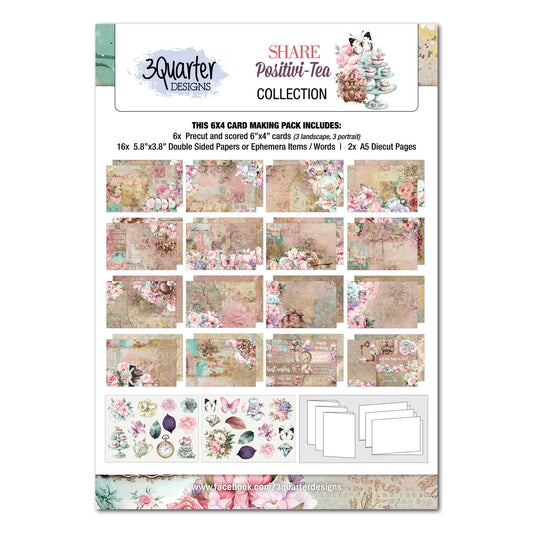 3 Quarter Designs - Share Positivi-Tea 6x4 Card Pack