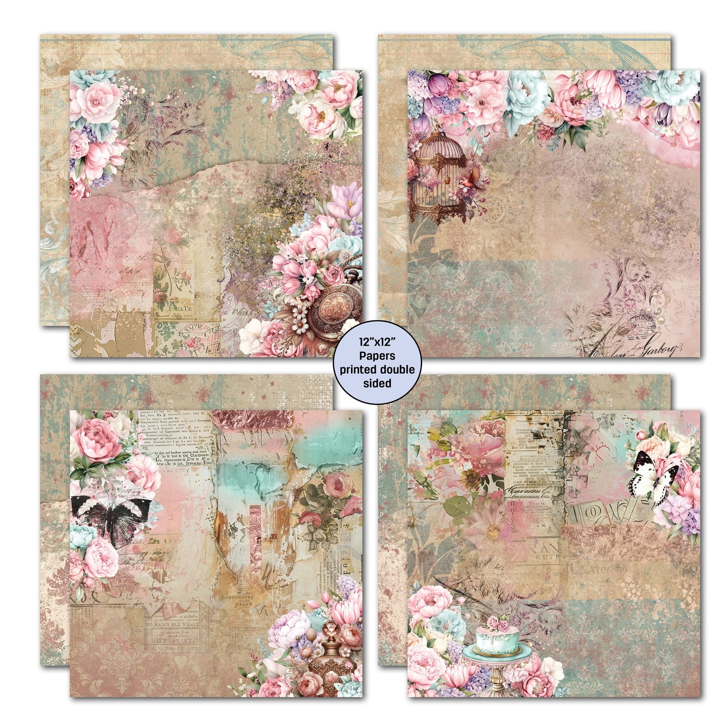 3 Quarter Designs - Share Positivi-Tea Collection Designer Paper & Diecuts Set