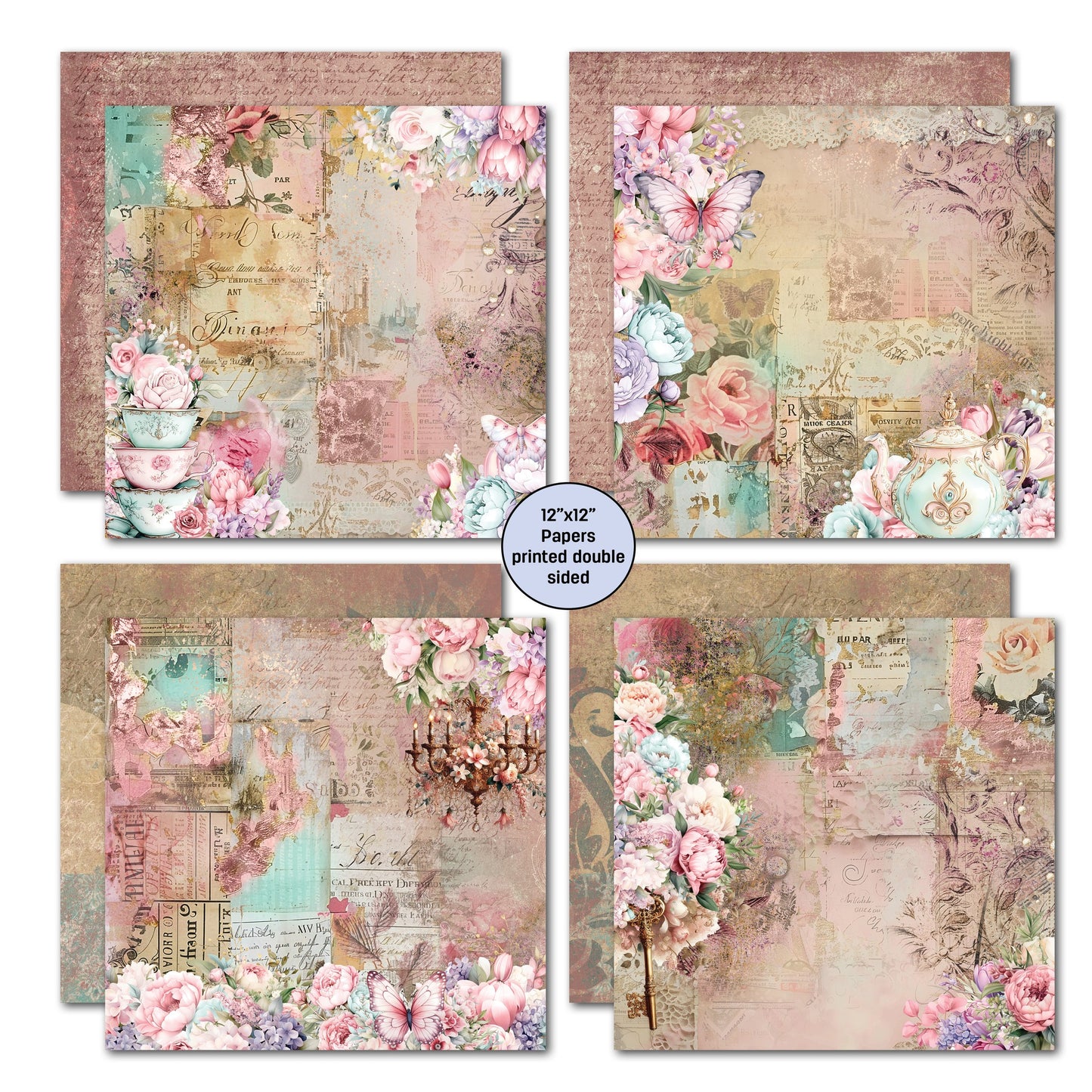 3 Quarter Designs - Share Positivi-Tea Collection Designer Paper & Diecuts Set