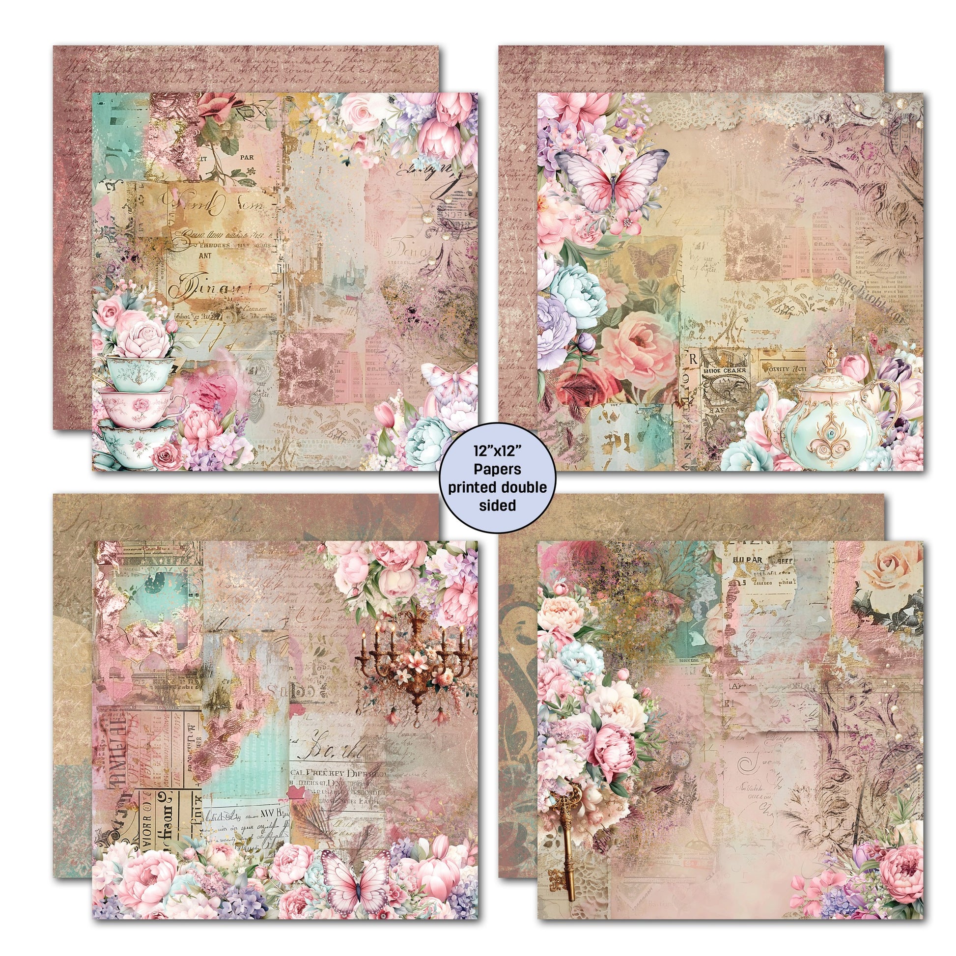 3 Quarter Designs - Share Positivi-Tea Collection Designer Paper & Diecuts Set