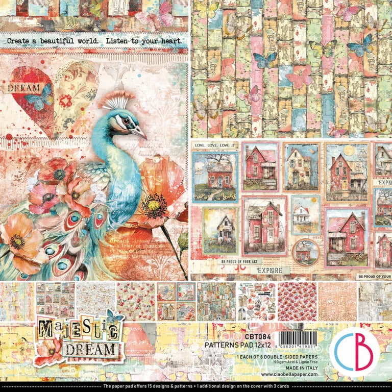 Ciao Bella - Majestic Dreams Patterns Pad 12″x12″ 8/Pkg