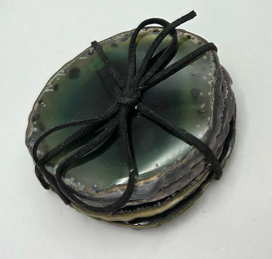 Agate Coaster Set - Green