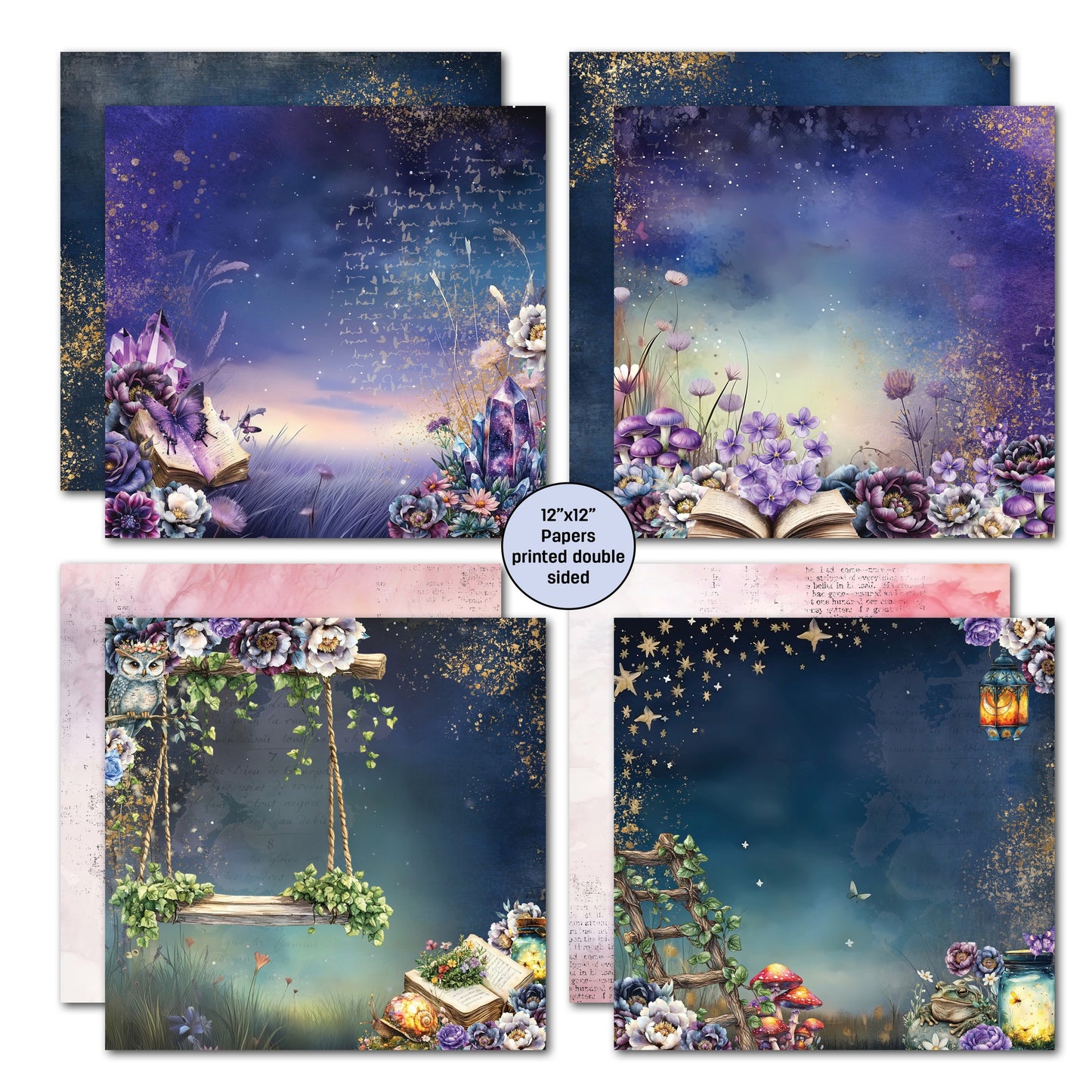 3 Quarter Designs - Night Garden Collection Designer Paper & Diecuts Set