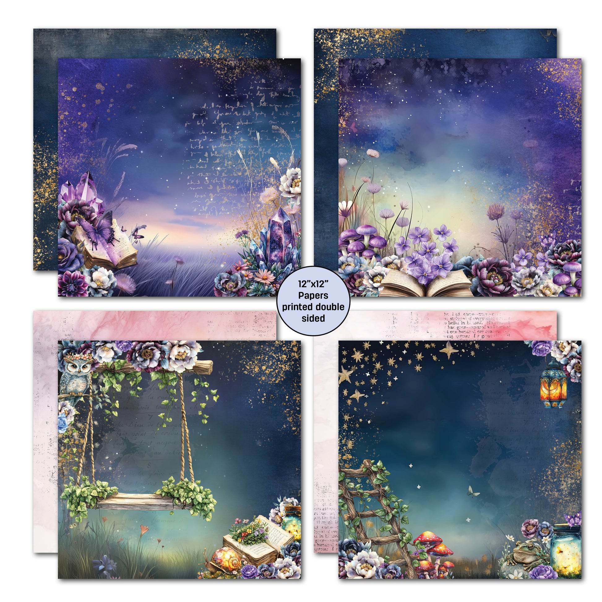 3 Quarter Designs - Night Garden Collection Designer Paper & Diecuts Set
