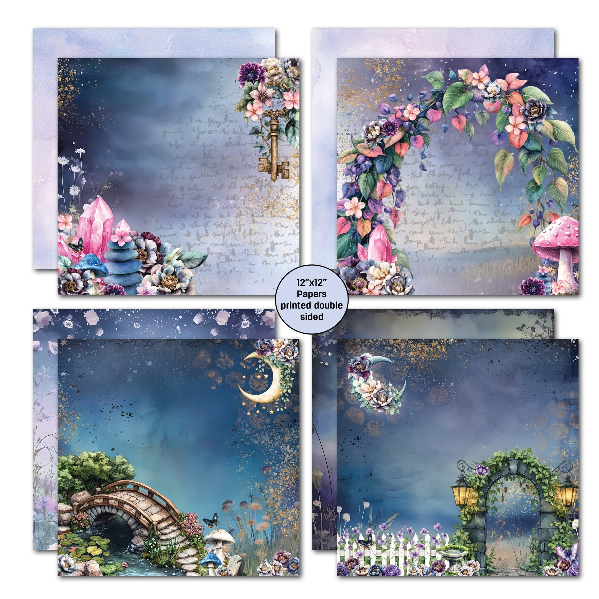 3 Quarter Designs - Night Garden Collection Designer Paper & Diecuts Set