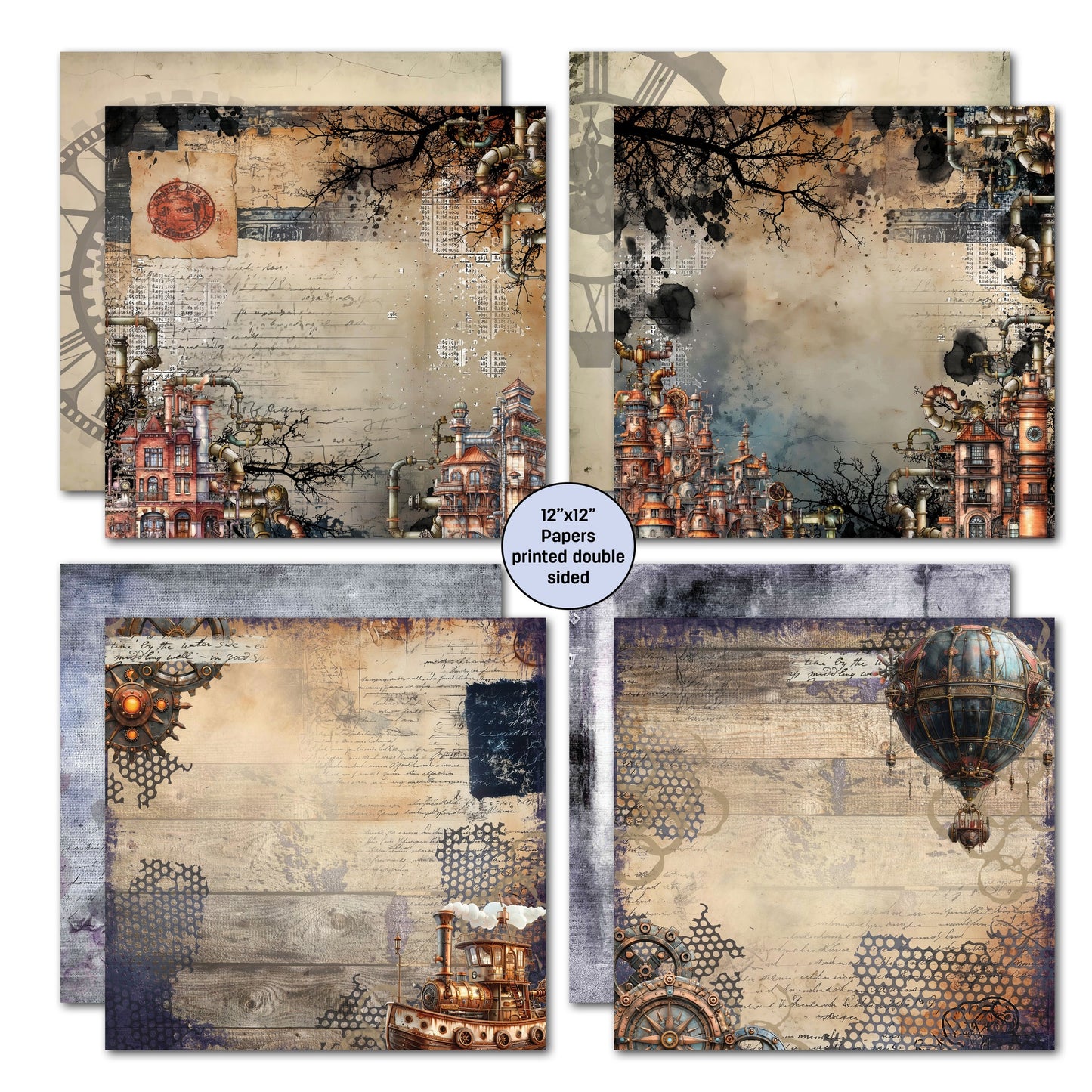 3 Quarter Designs - Rustic Tinker Collection Designer Paper & Diecuts Set