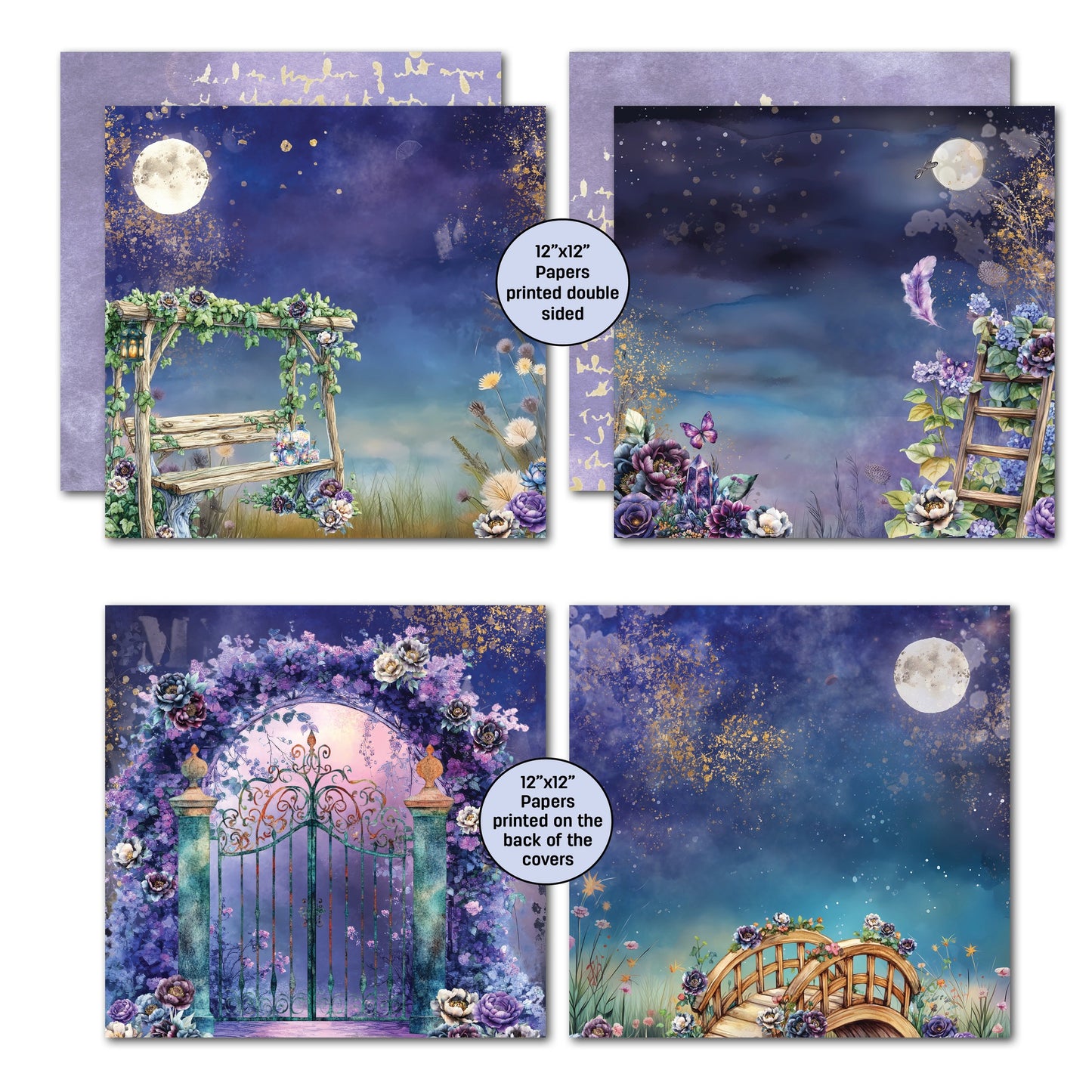 3 Quarter Designs - Night Garden Collection Designer Paper & Diecuts Set