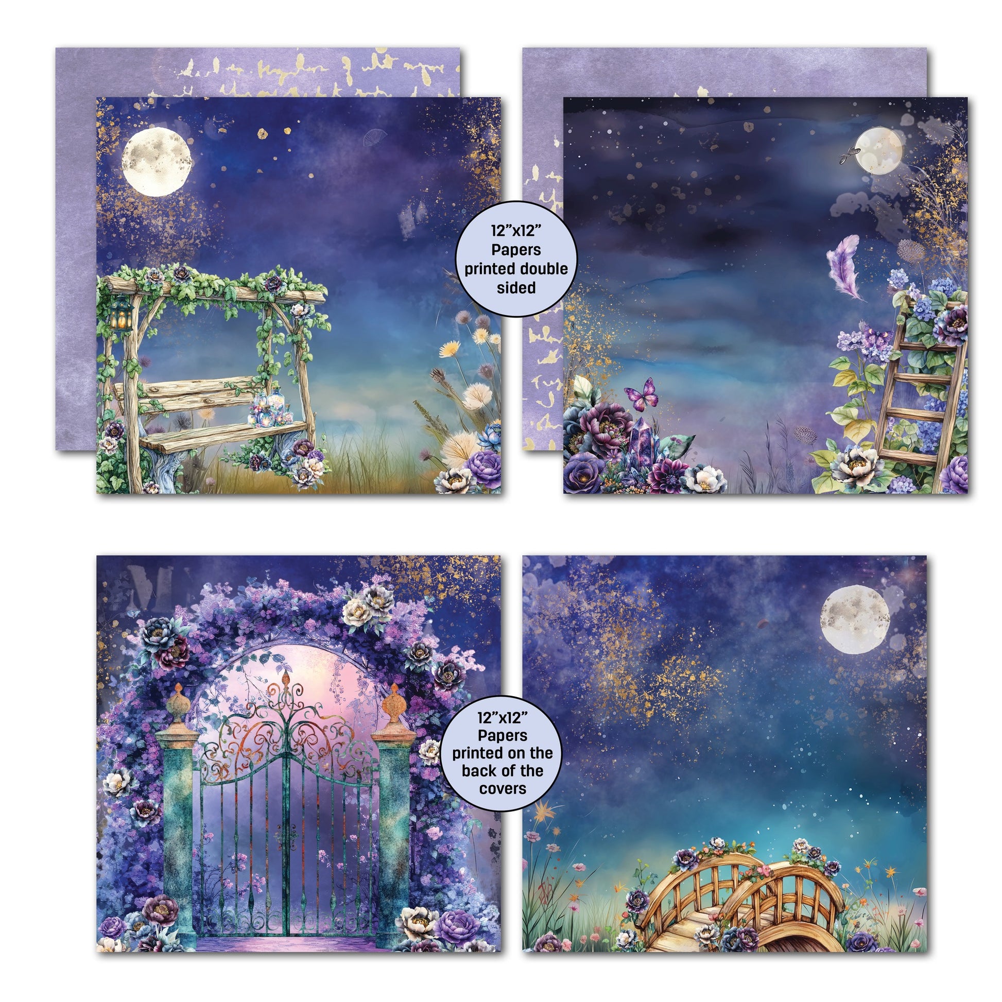 3 Quarter Designs - Night Garden Collection Designer Paper & Diecuts Set