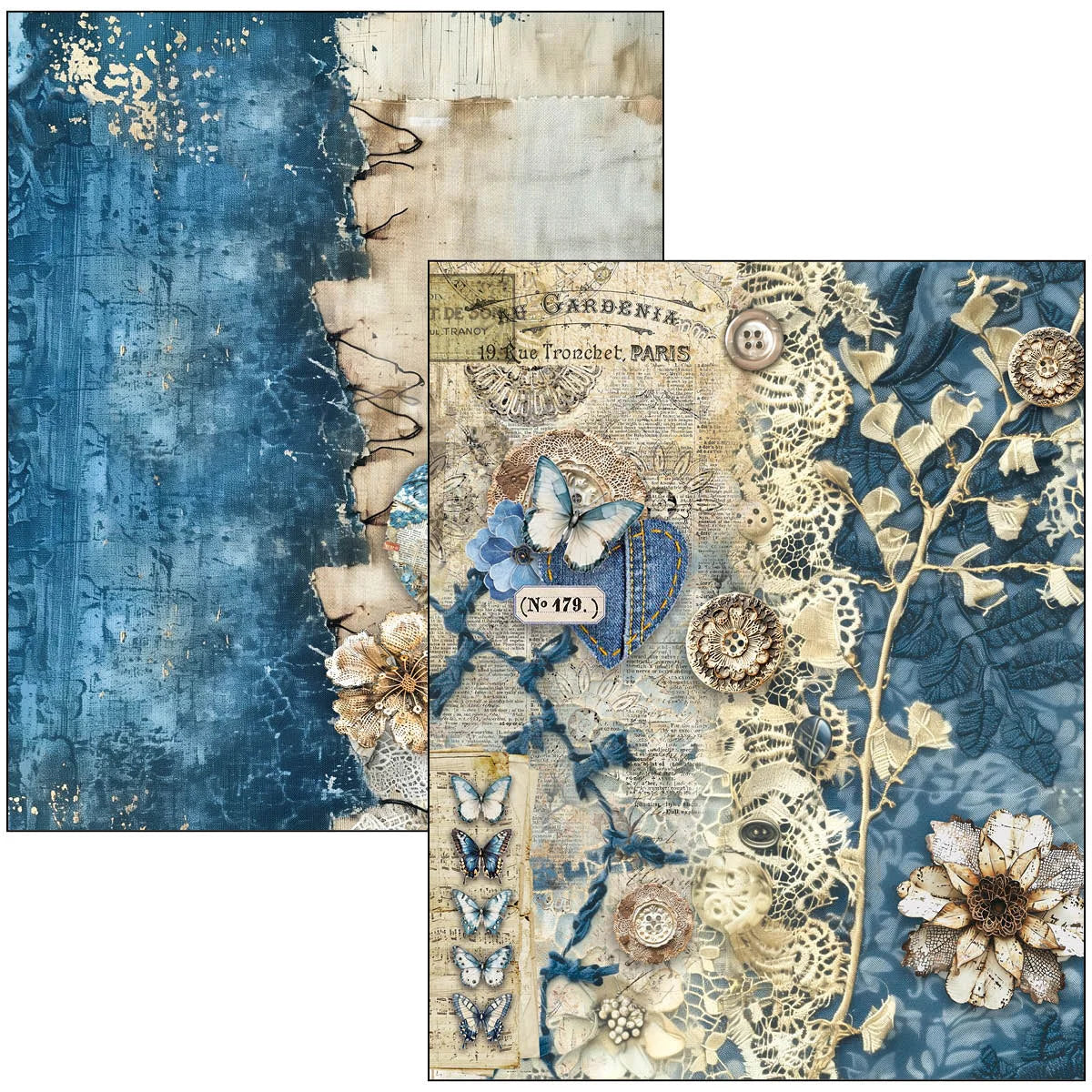 Ciao Bella -Mixed Media Book Urban Blue Denim