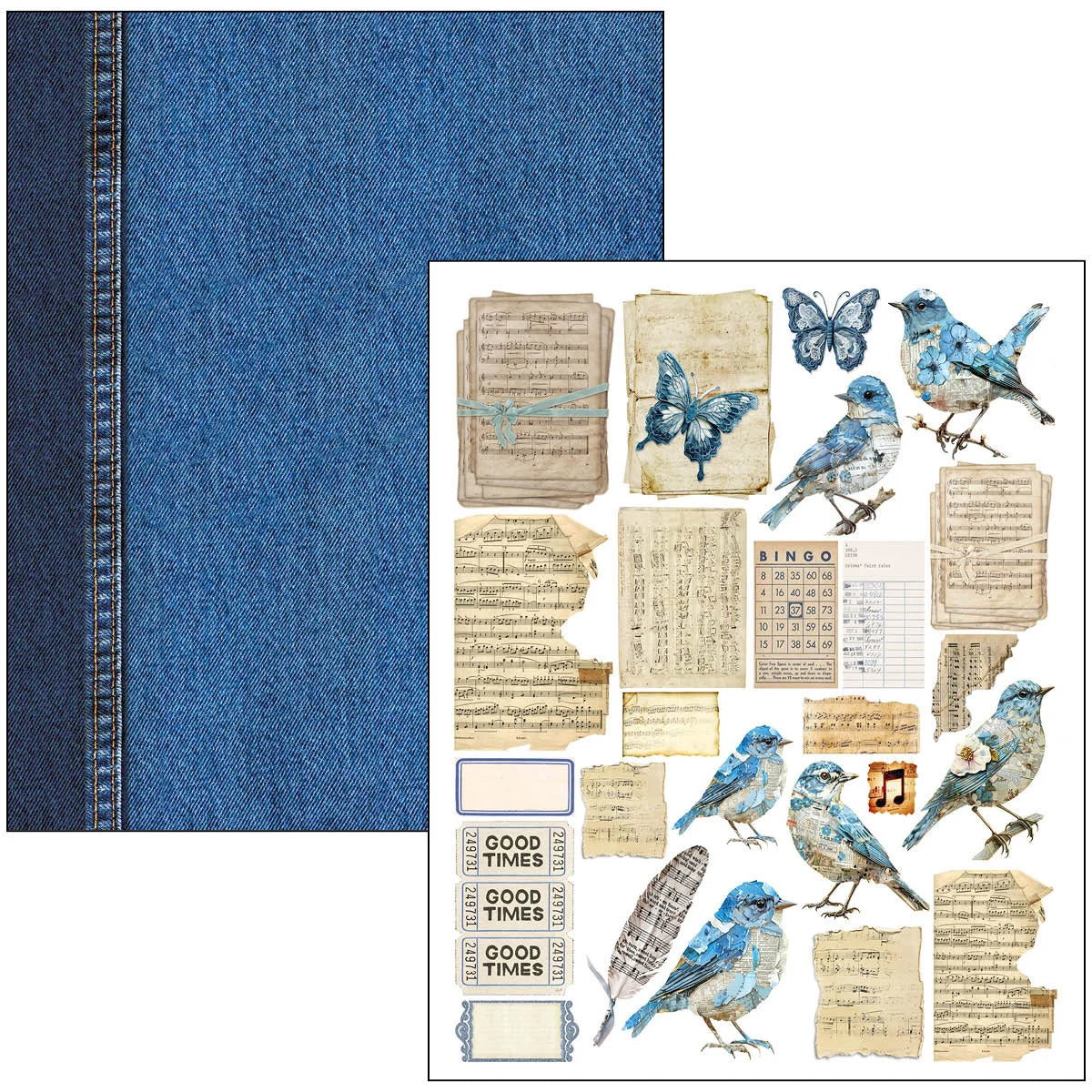 Ciao Bella -Mixed Media Book Urban Blue Denim