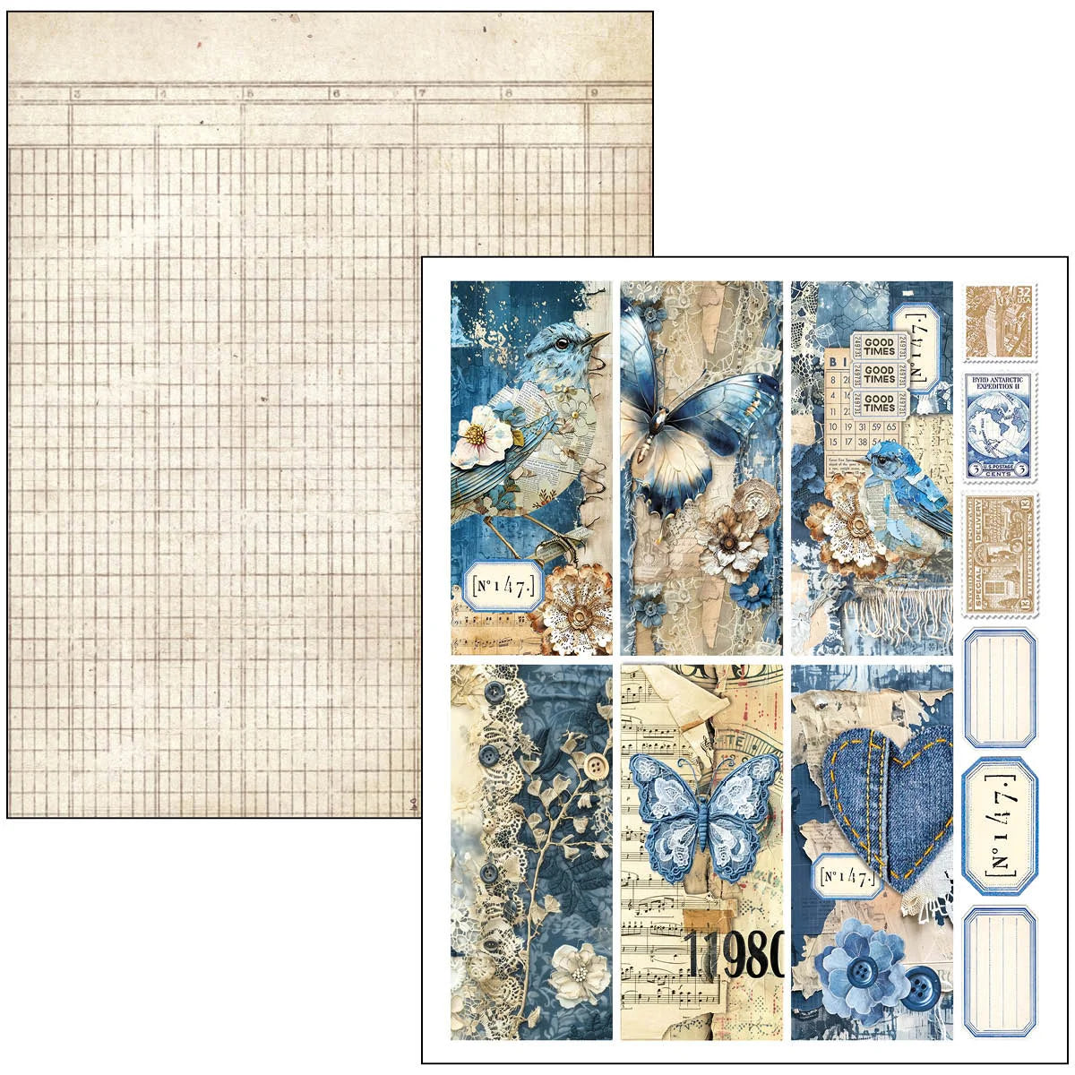 Ciao Bella -Mixed Media Book Urban Blue Denim