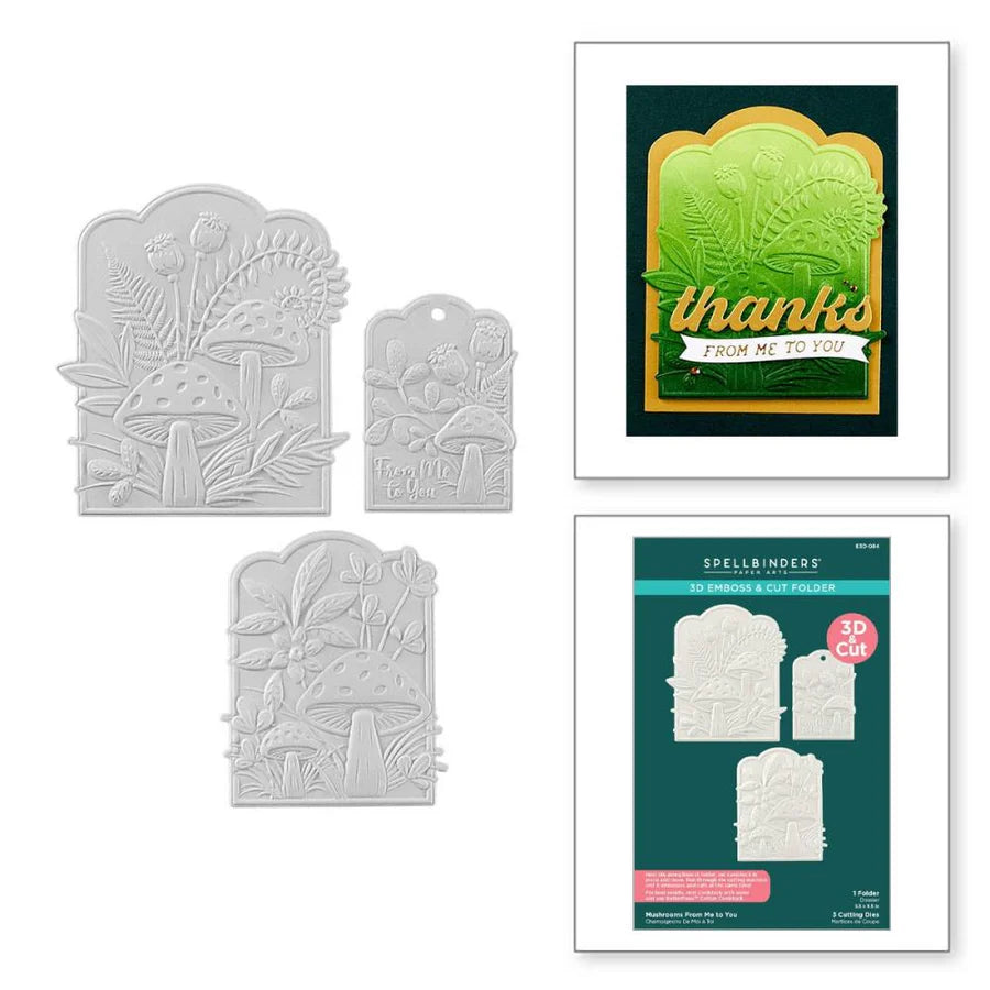 Spellbinders - 3D Embossing & Cut Folder - Mushrooms From Me To You