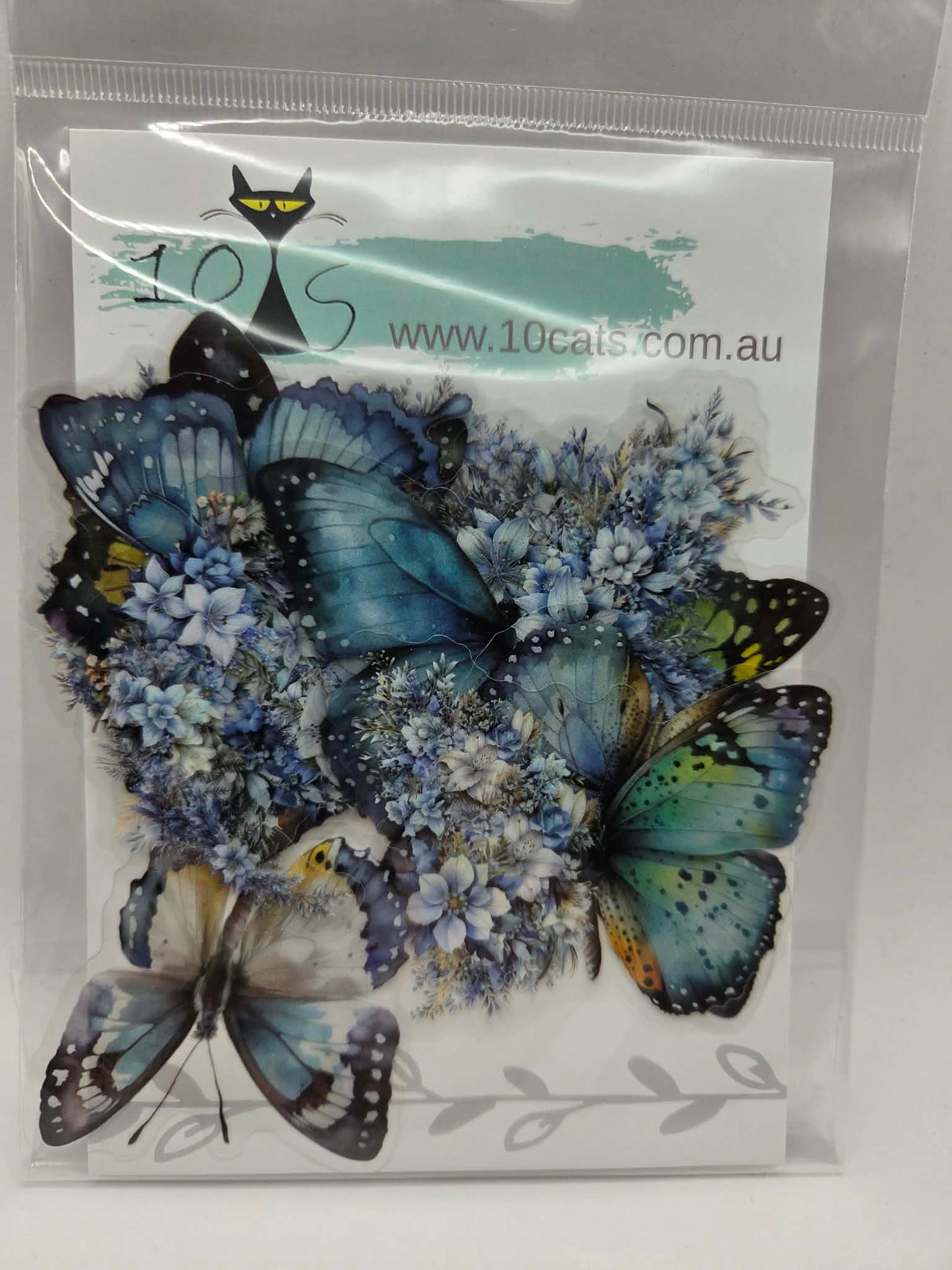 Mystical Butterfly - Clear Stickers - Blue