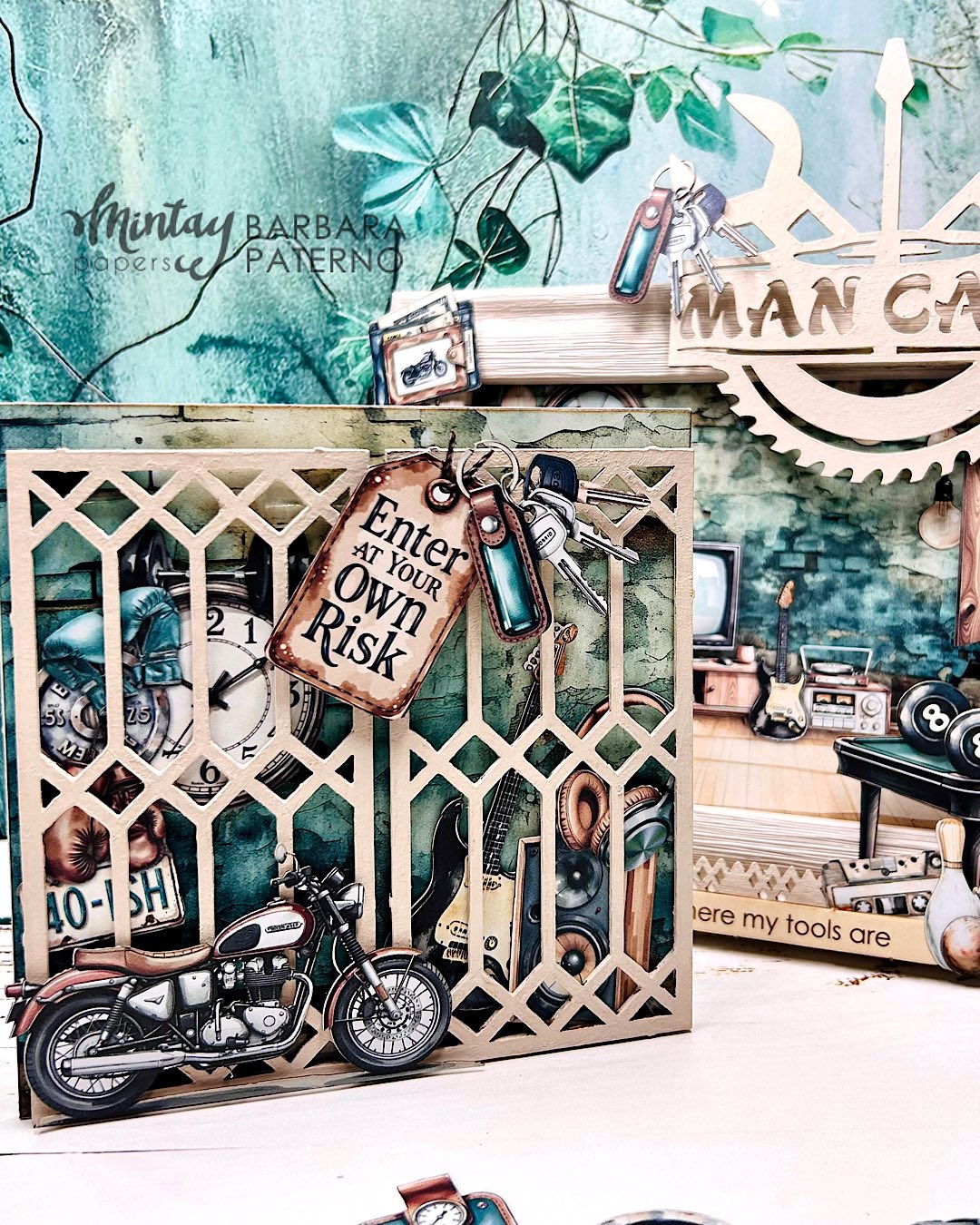 Mintay Papers -Man Cave 12 x 12 Scrapbooking Paper set