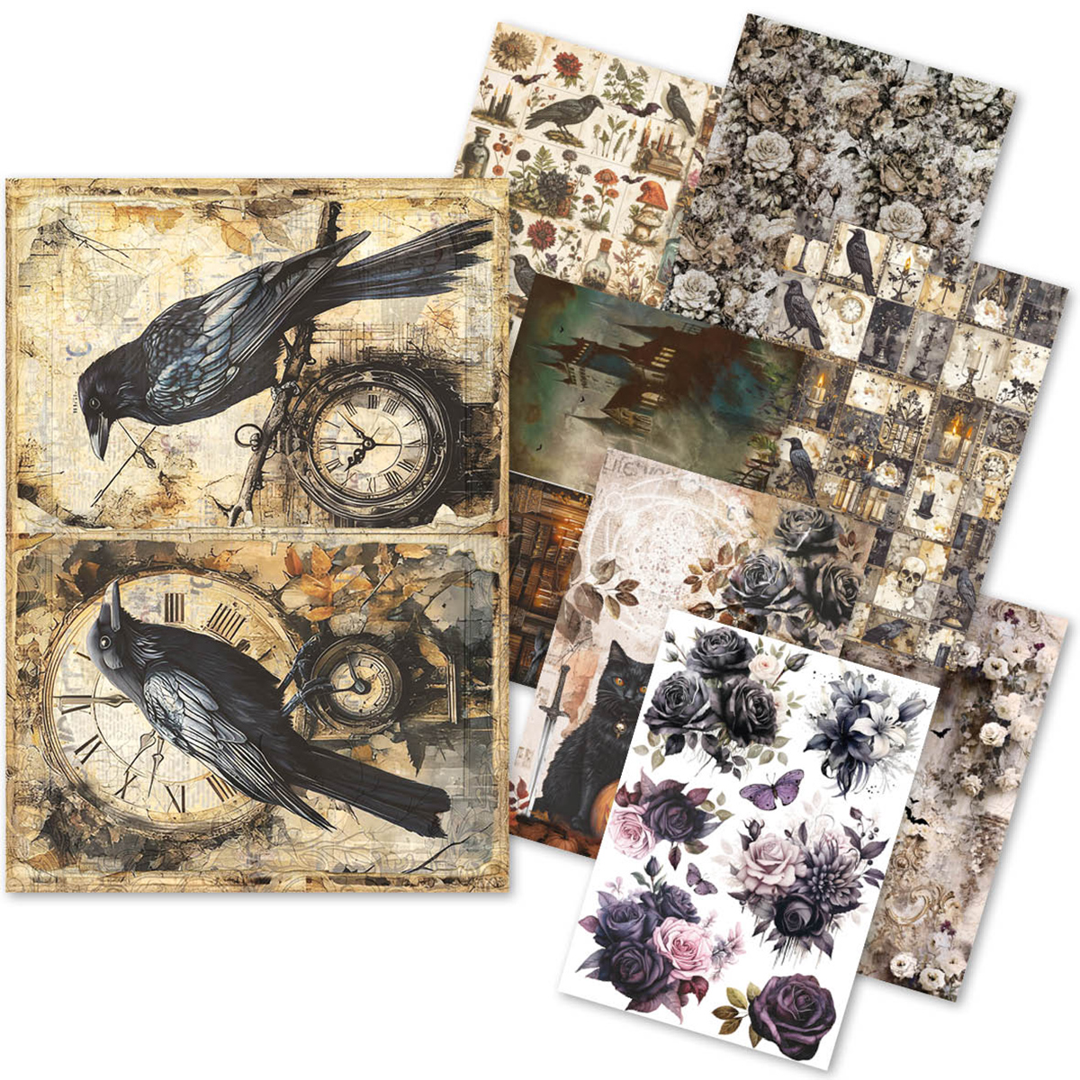 Ciao Bella - Rice Papers -A5 Set  - Dark Academia