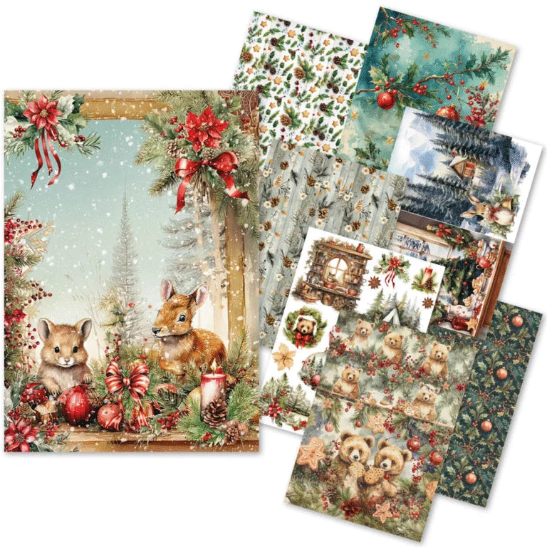 Ciao Bella - Rice Papers -A5 Set  - Hot Cocoa & Holly