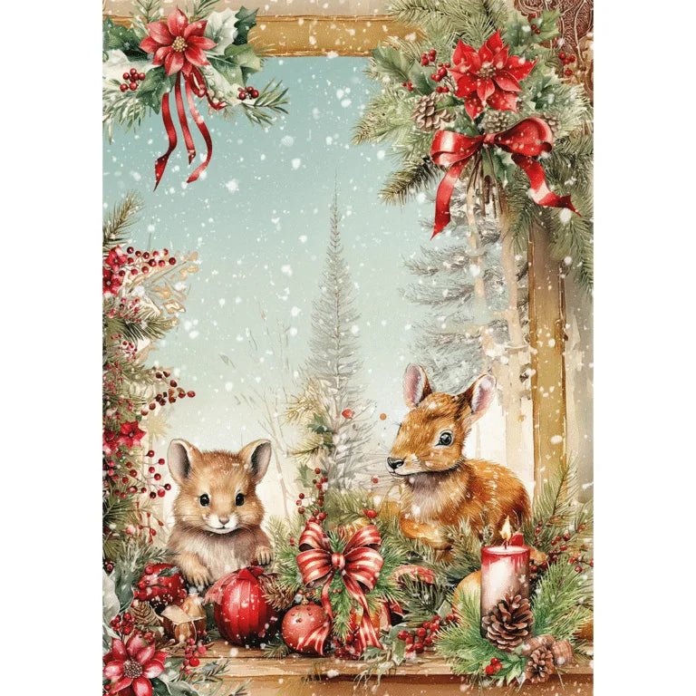 Ciao Bella - Rice Papers -A5 Set  - Hot Cocoa & Holly