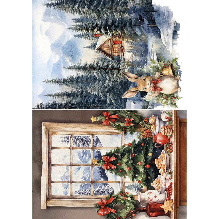 Ciao Bella - Rice Papers -A5 Set  - Hot Cocoa & Holly