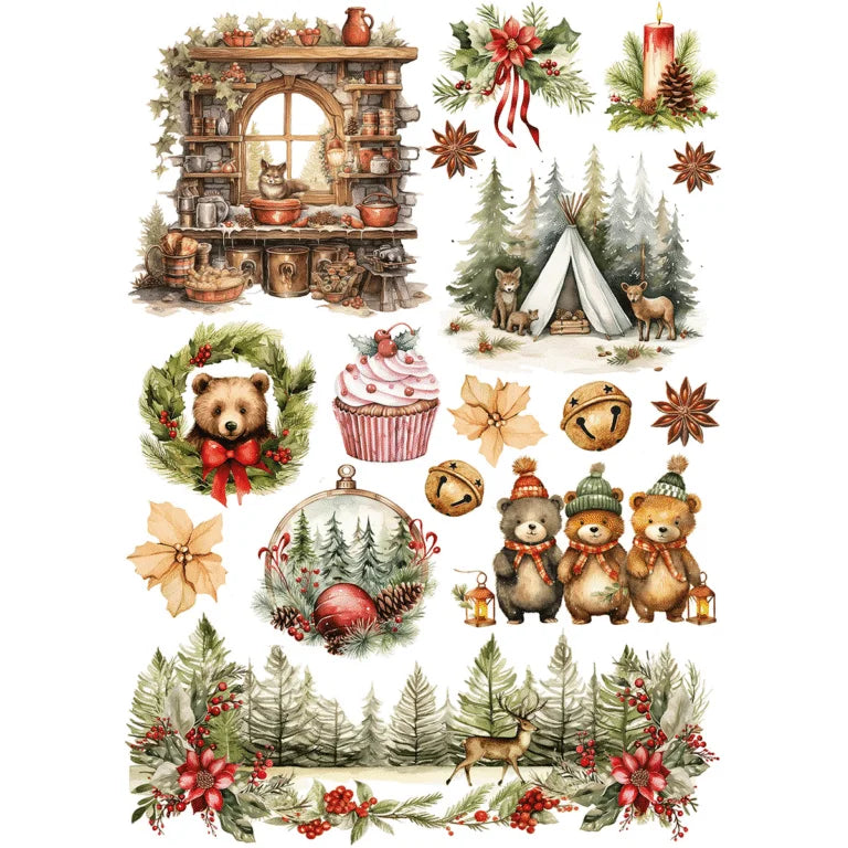 Ciao Bella - Rice Papers -A5 Set  - Hot Cocoa & Holly