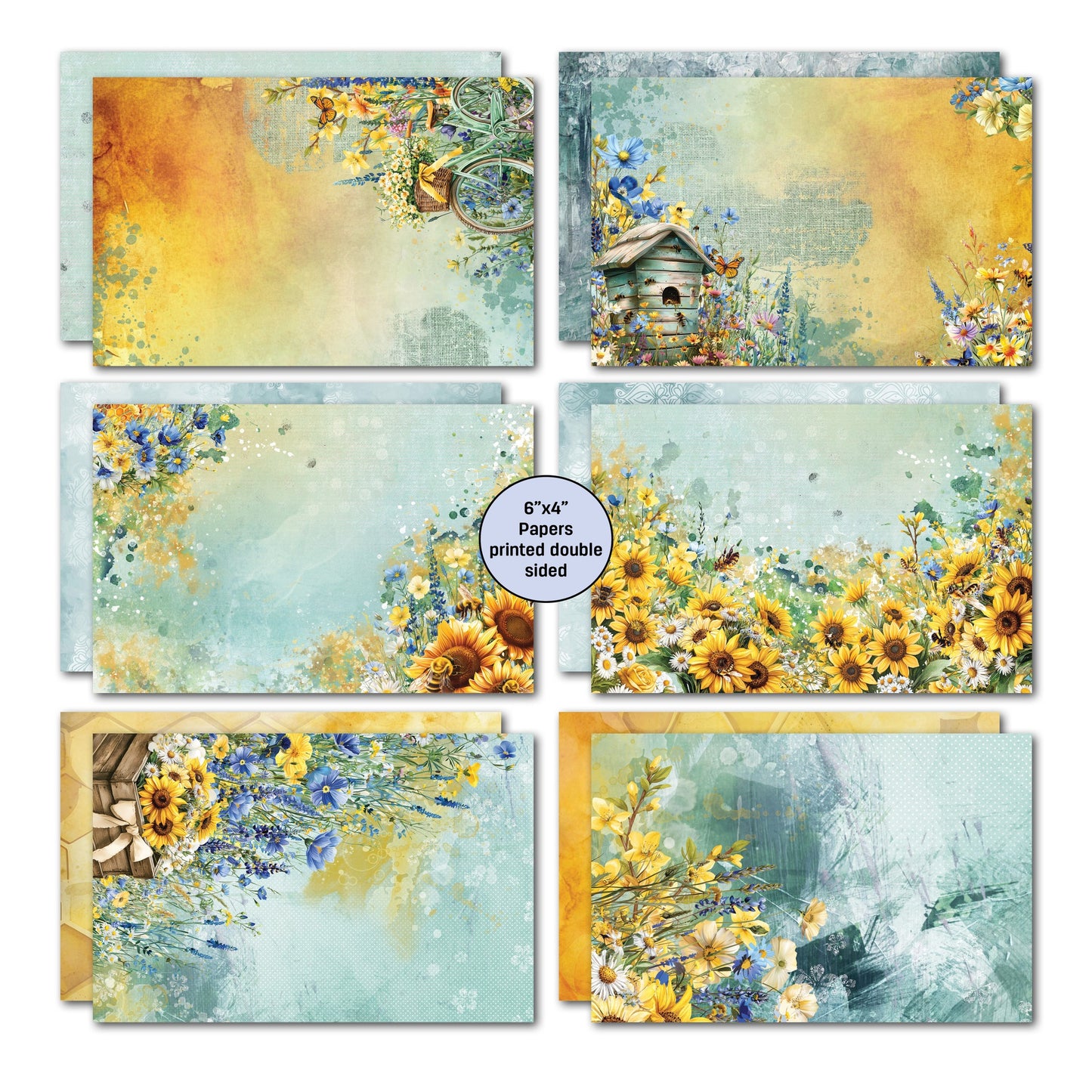 3 Quarter Designs - Honey Fields Collection 6x4 Card Pack