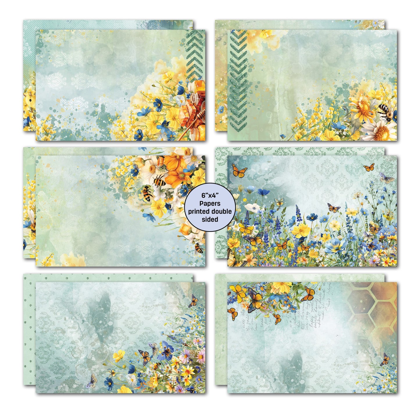 3 Quarter Designs - Honey Fields Collection 6x4 Card Pack