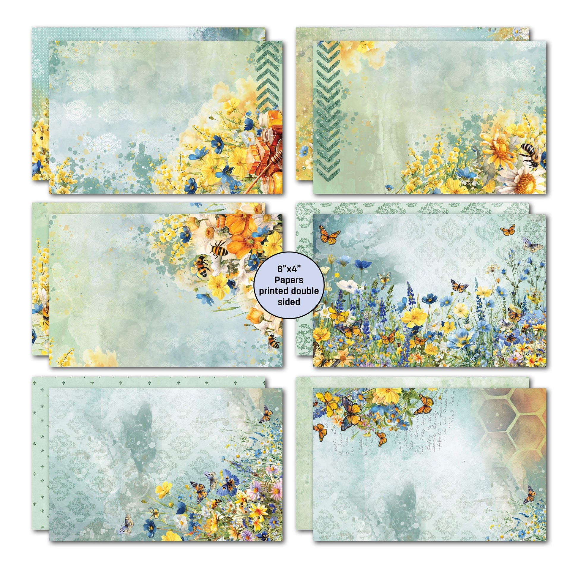 3 Quarter Designs - Honey Fields Collection 6x4 Card Pack