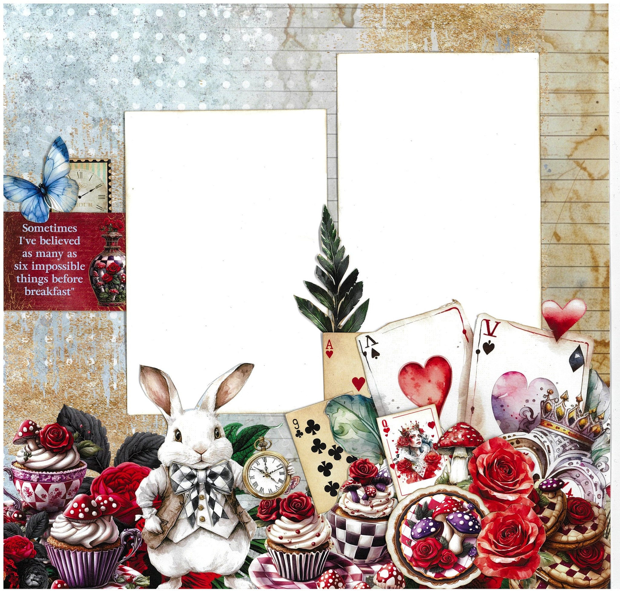3 Quarter Designs -Red Queen Collection Designer Paper & Diecuts Set