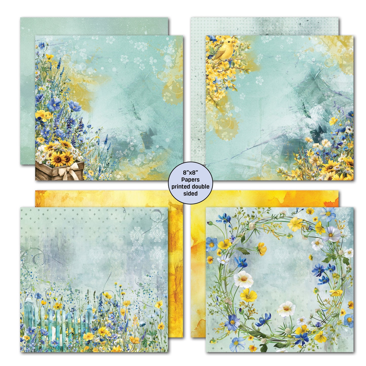 3 Quarter Designs -Honey Fields  Collection 8x8 Pack