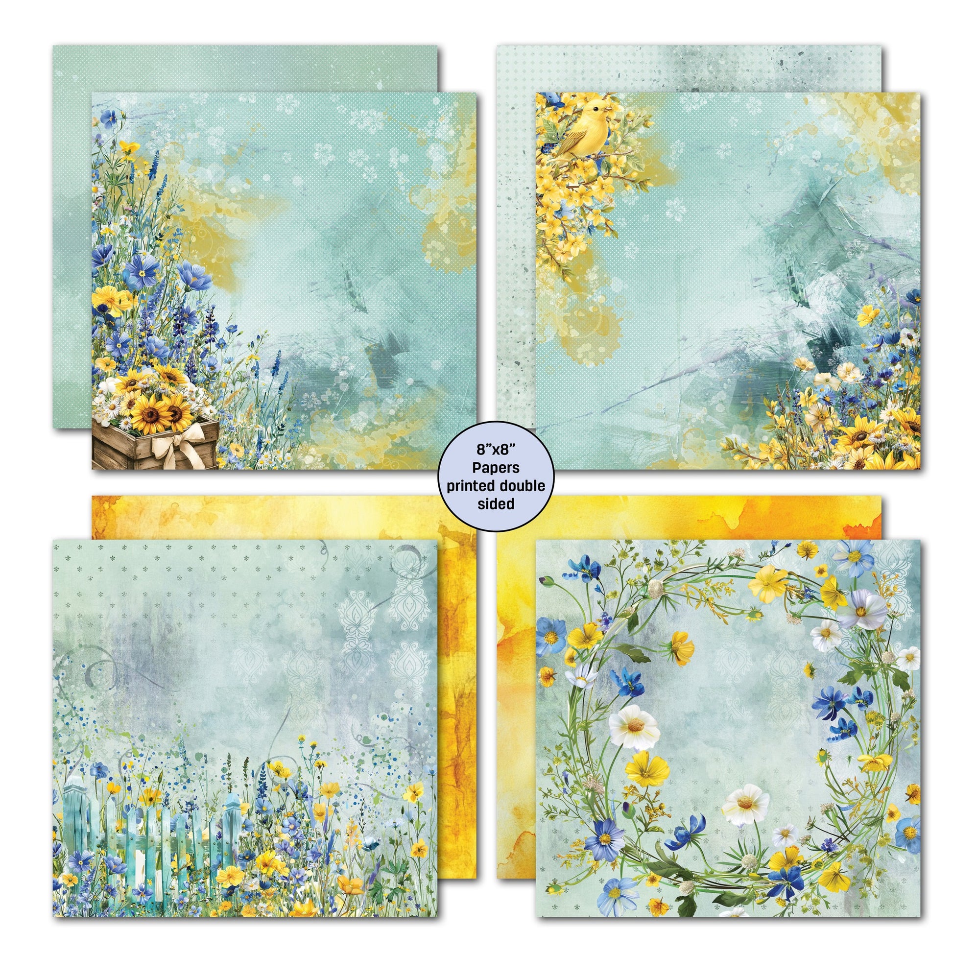 3 Quarter Designs -Honey Fields  Collection 8x8 Pack