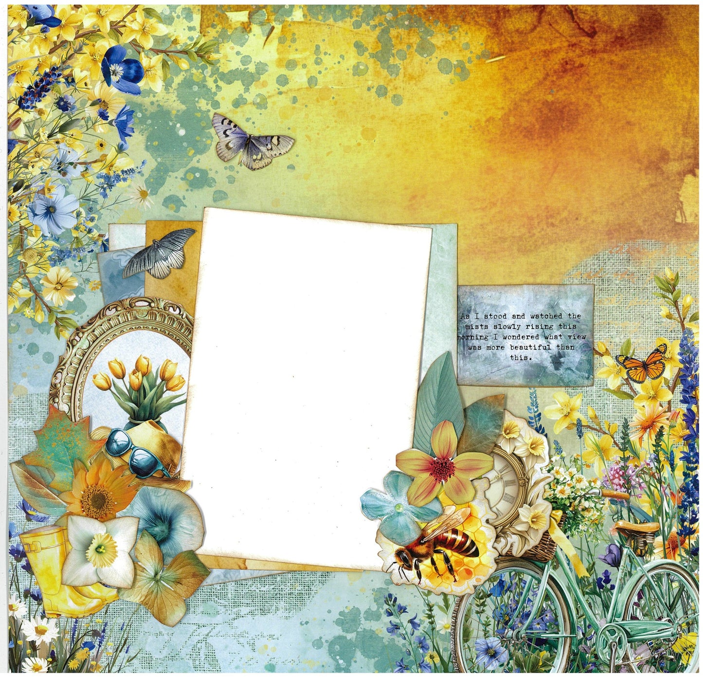 3 Quarter Designs -Honey Fields Collection Designer Paper & Diecuts Set