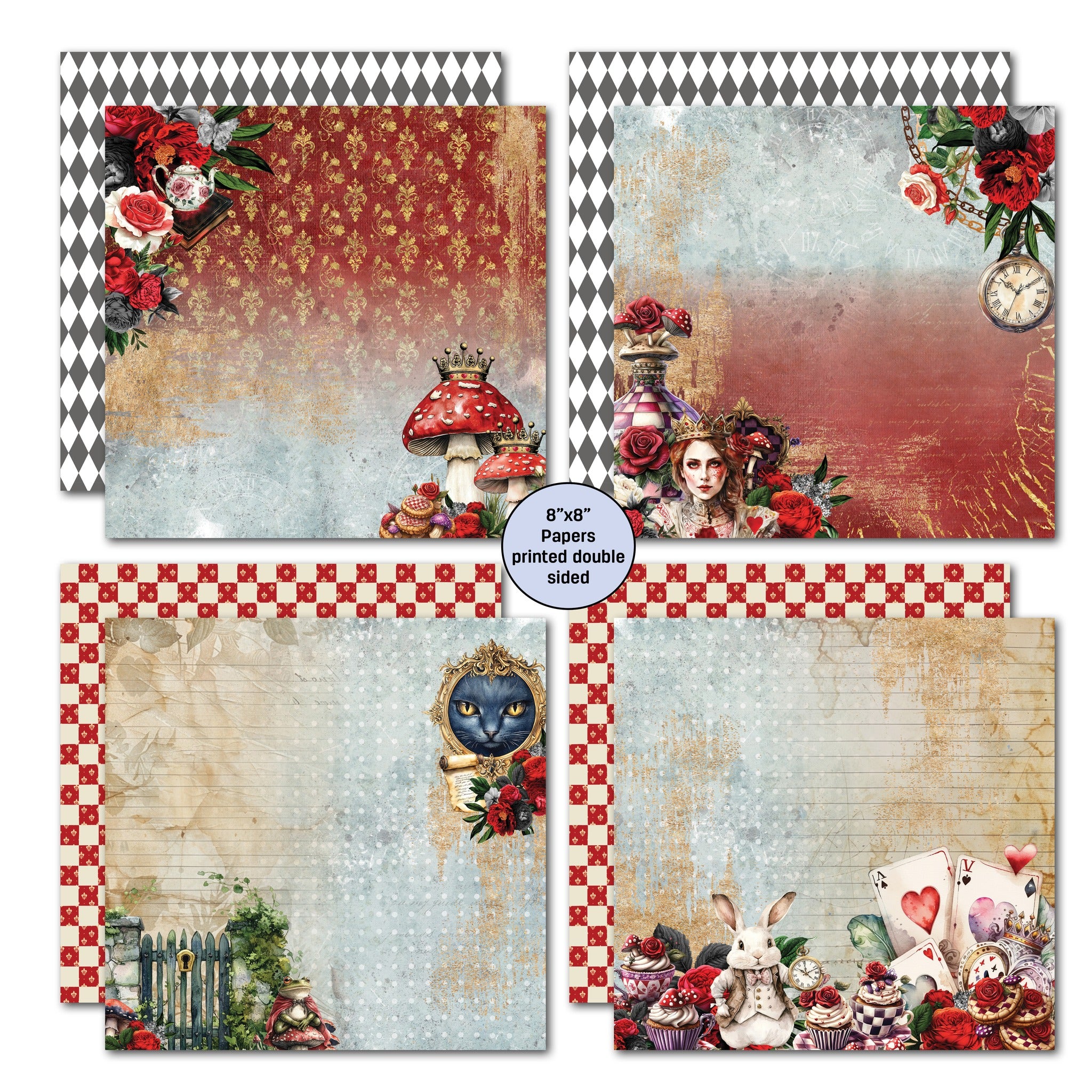 3 Quarter Designs - Red Queen  Collection 8x8 Pack