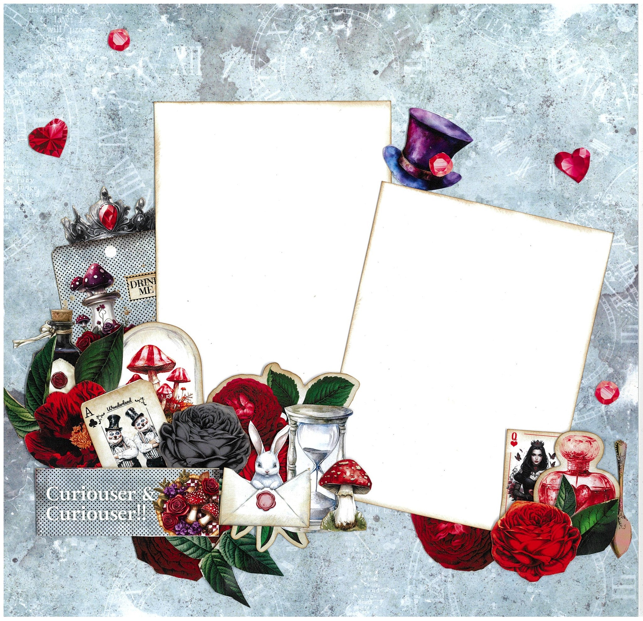 3 Quarter Designs -Red Queen Collection Designer Paper & Diecuts Set