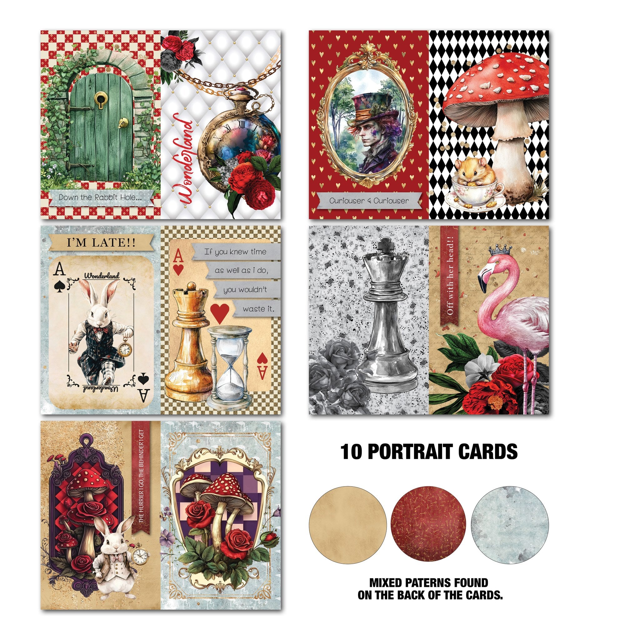 3 Quarter Designs - Red Queen Collection 6x4 Card Pack