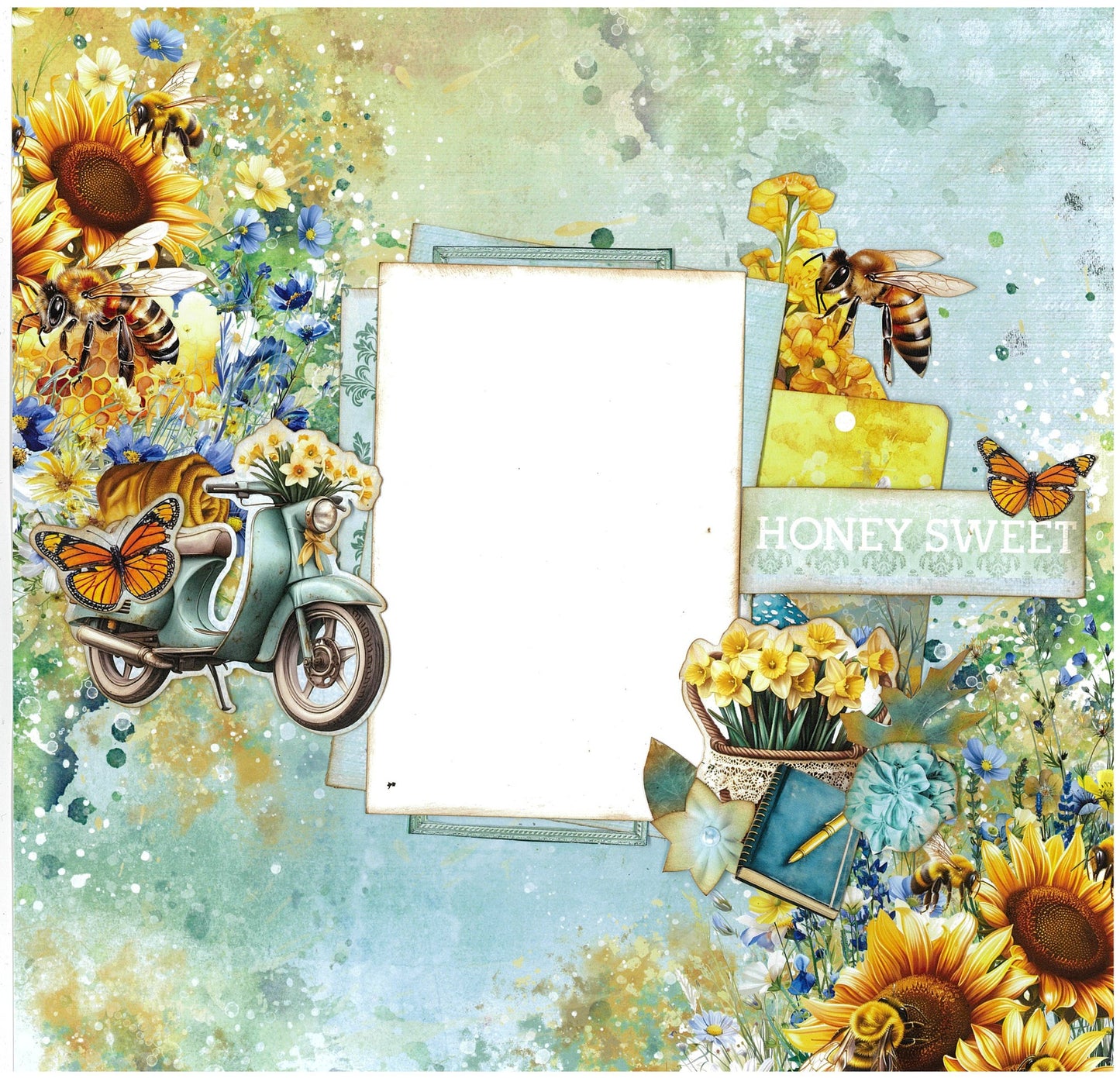 3 Quarter Designs -Honey Fields Collection Designer Paper & Diecuts Set