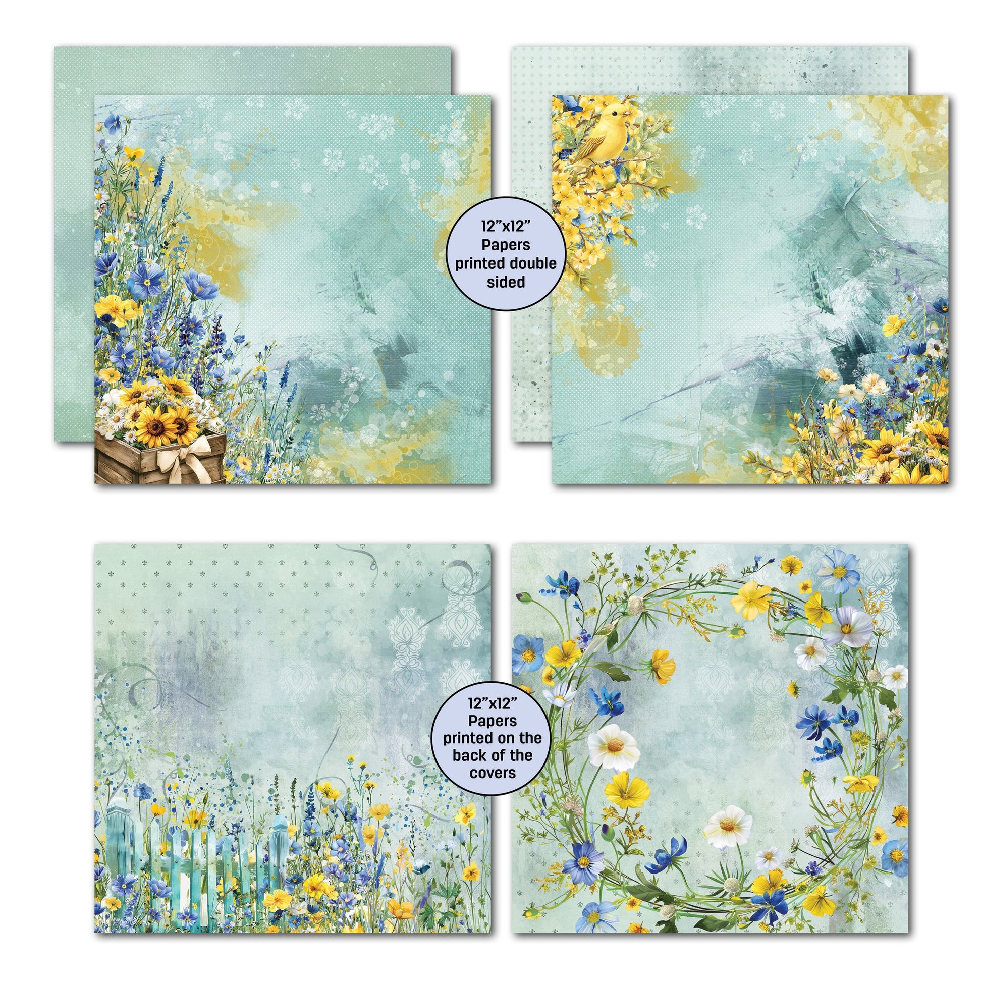 3 Quarter Designs -Honey Fields Collection Designer Paper & Diecuts Set