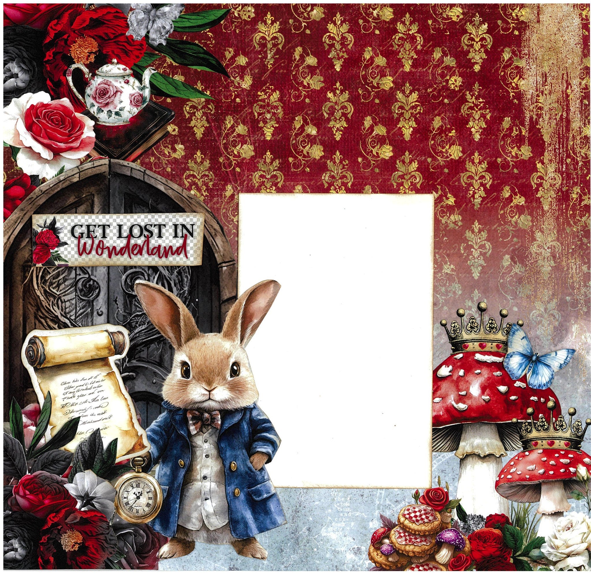 3 Quarter Designs -Red Queen Collection Designer Paper & Diecuts Set