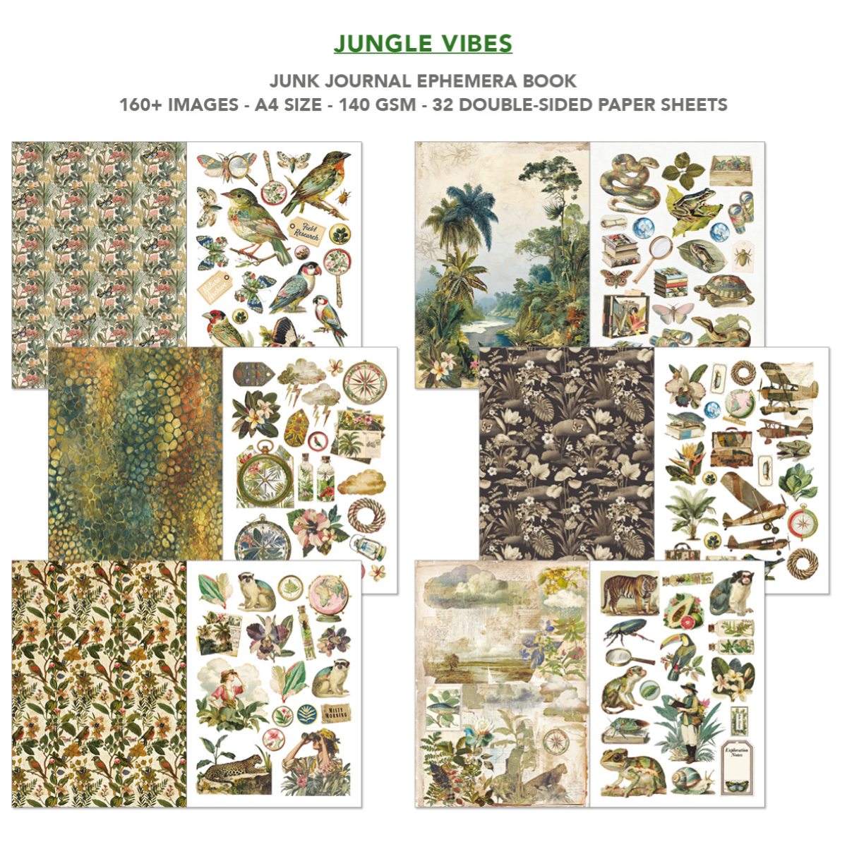 Ciao Bella - Junk Journal & Ephemera Book - Jungle Vibes
