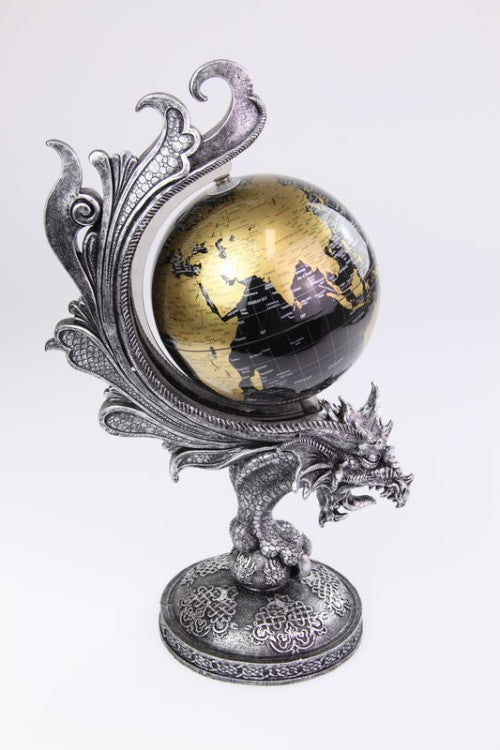  Silver Dragon with Spinning Globe