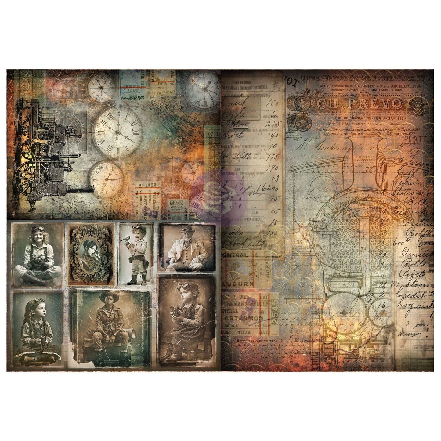 Finnabair A3 Decoupage Fiber - Time Travellers