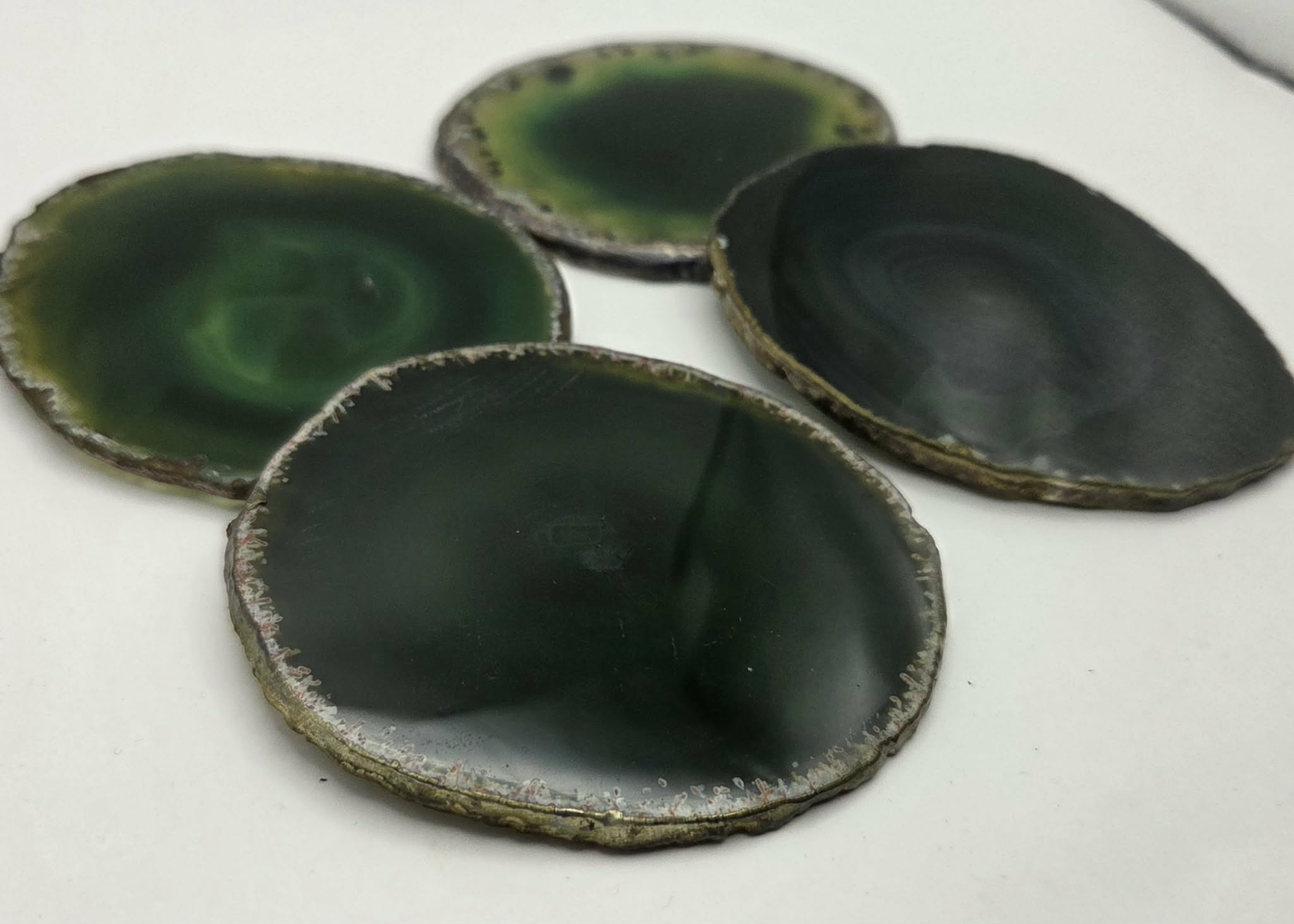 Agate Coaster Set - Green