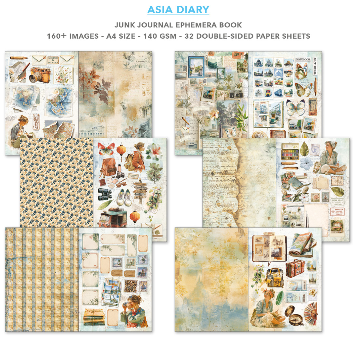 Ciao Bella - Junk Journal & Ephemera Book - Asia Diary